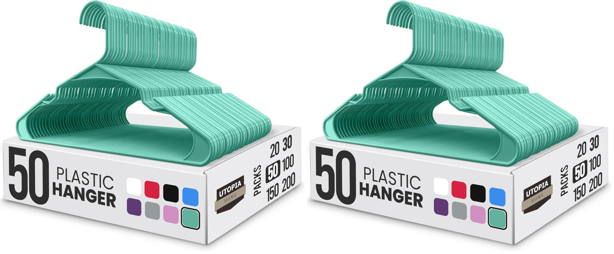 Utopia Home Plastic Hangers 50 Pack – Space Saving Clothes Hanger Black