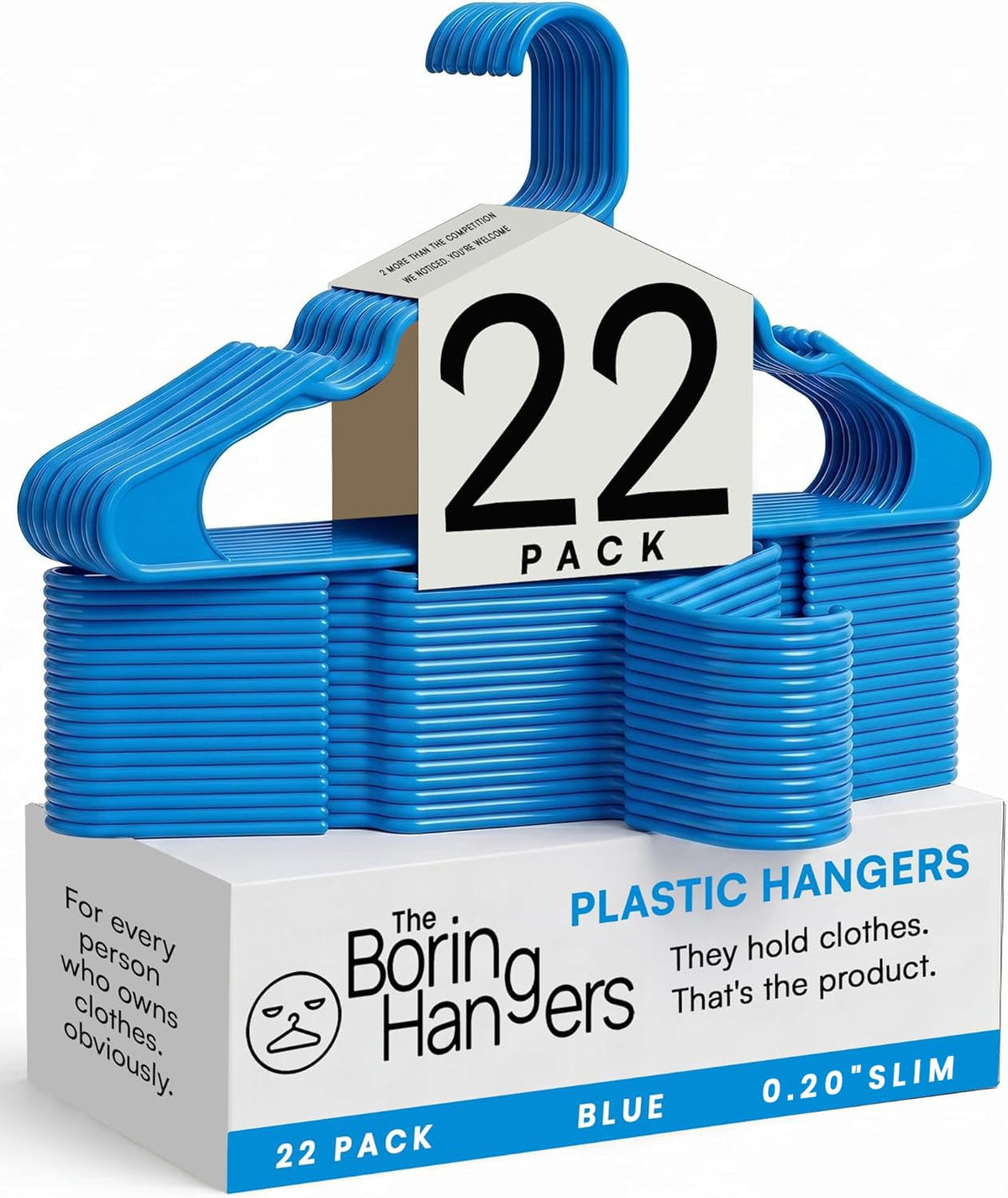 White Plastic Hangers 55 Pack - 10 lb Heavy Duty Plastic Clothes Hangers for Closet - 0.20" Thin, Slim & Space Saving White Coat Hangers for Shirts, Dresses, Jackets, Pants