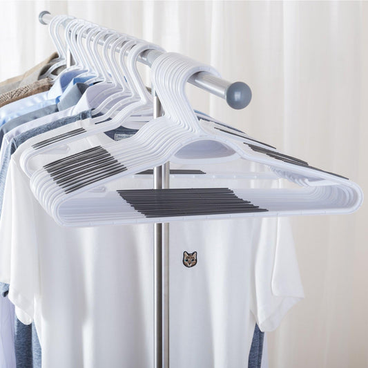 Plastic Clothes Hangers 30 Pack, Non Slip Coat Hanger Grey
