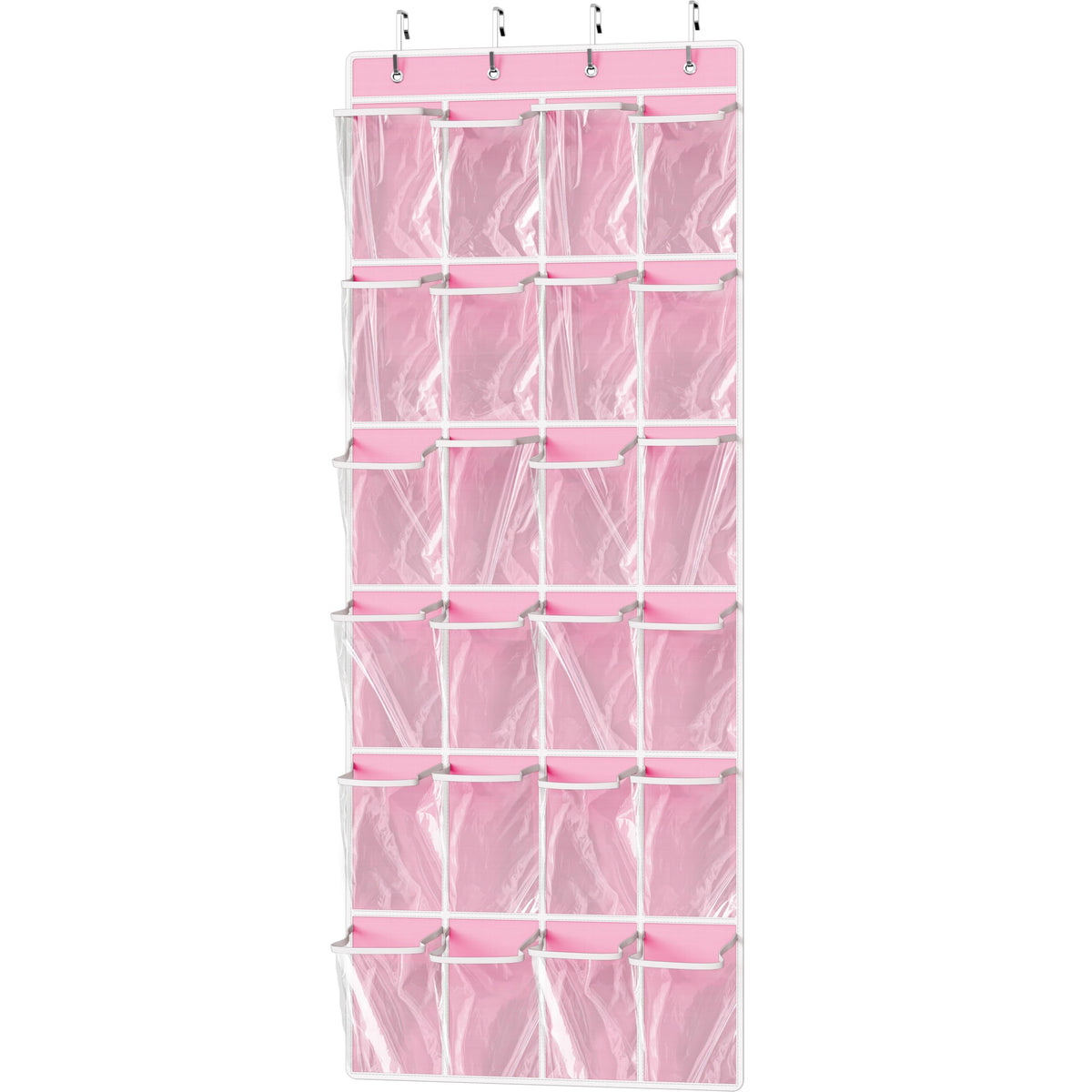 Simple Houseware 24 Pockets Clear Over the Door Shoe Organizer, Gray