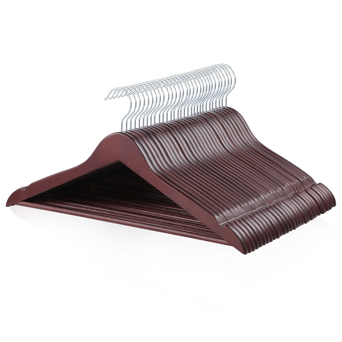 Amazon Basics Wood Suit Clothes Hangers for Closet Organizer, Natural, 20-Pack