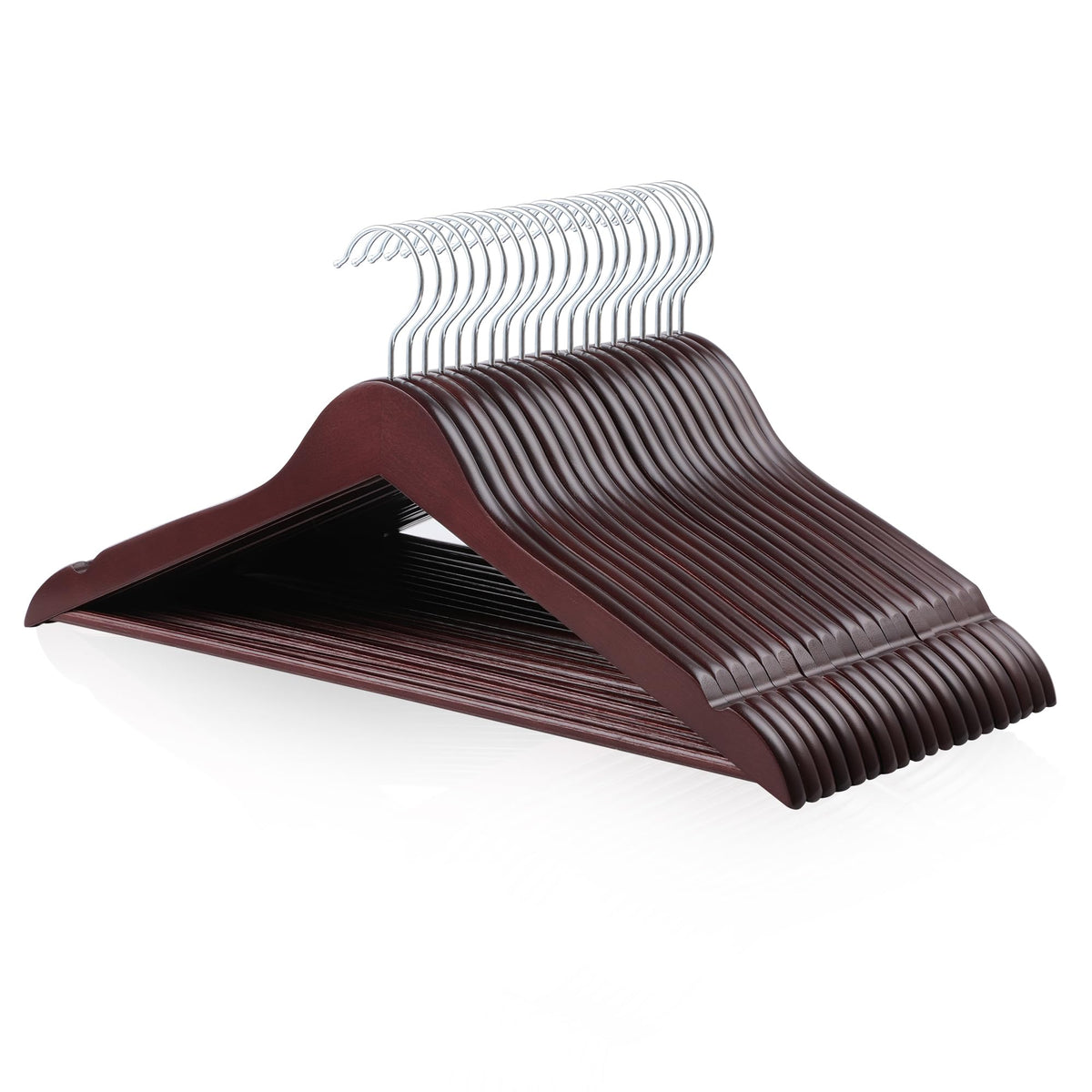 Amazon Basics Wood Suit Clothes Hangers for Closet Organizer, Natural, 20-Pack