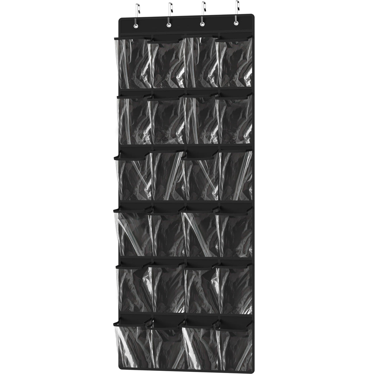 Simple Houseware 24 Pockets Clear Over the Door Shoe Organizer, Gray
