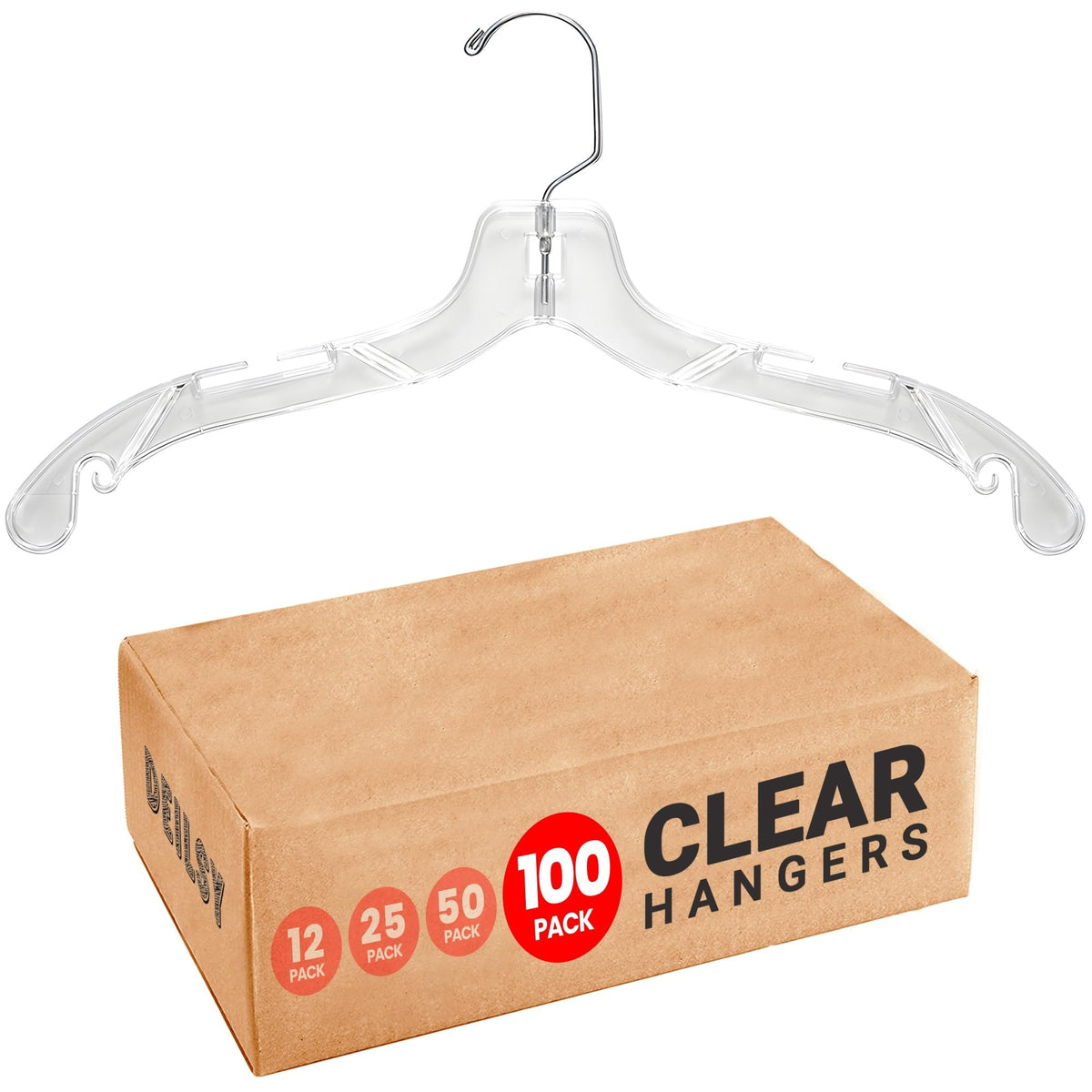 DEILSY™ Clear Plastic Hangers 12 Pack Durable Plastic Shirt Hangers