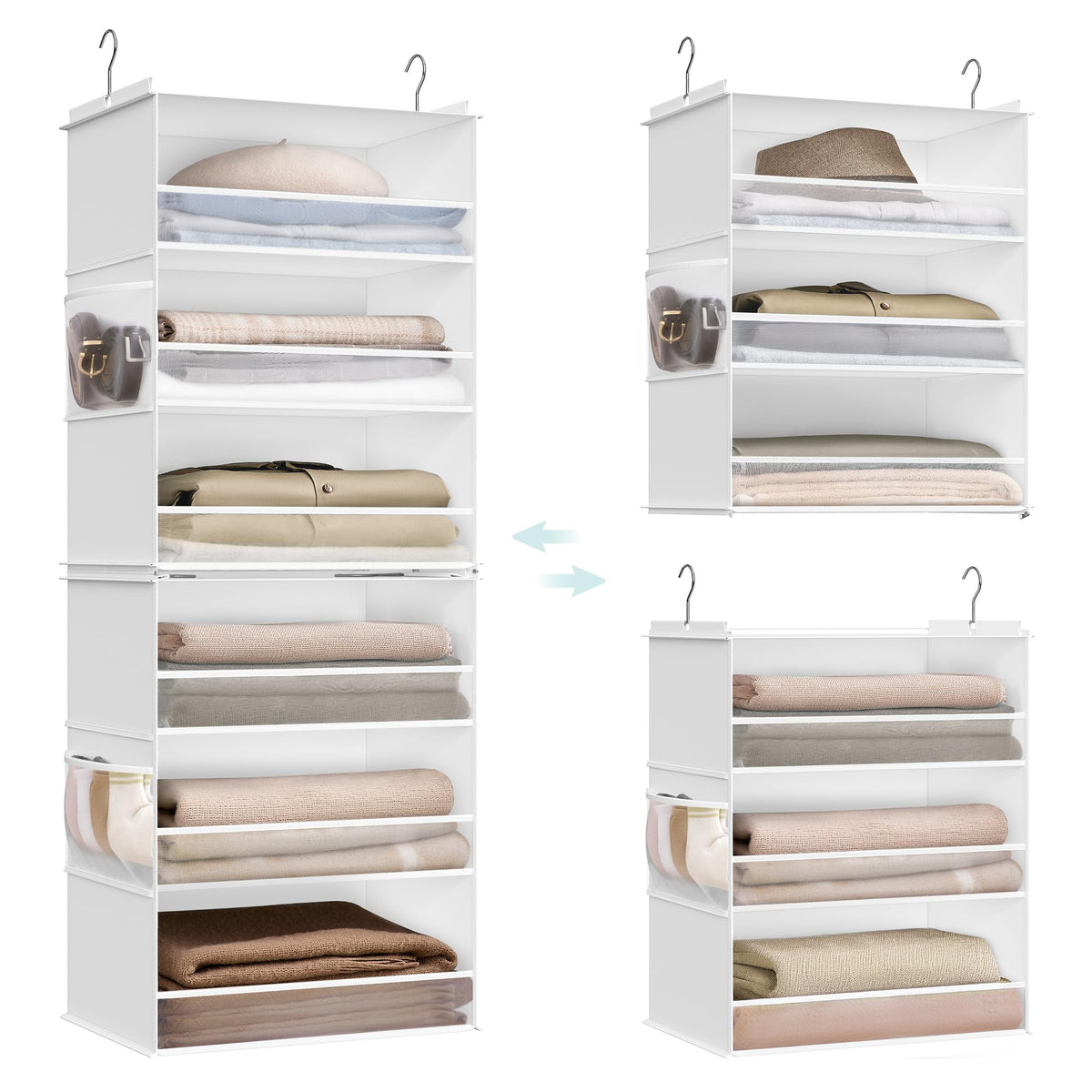 SONGMICS Widended Hanging Closet Organizer and Storage, 6-Tier, Separable