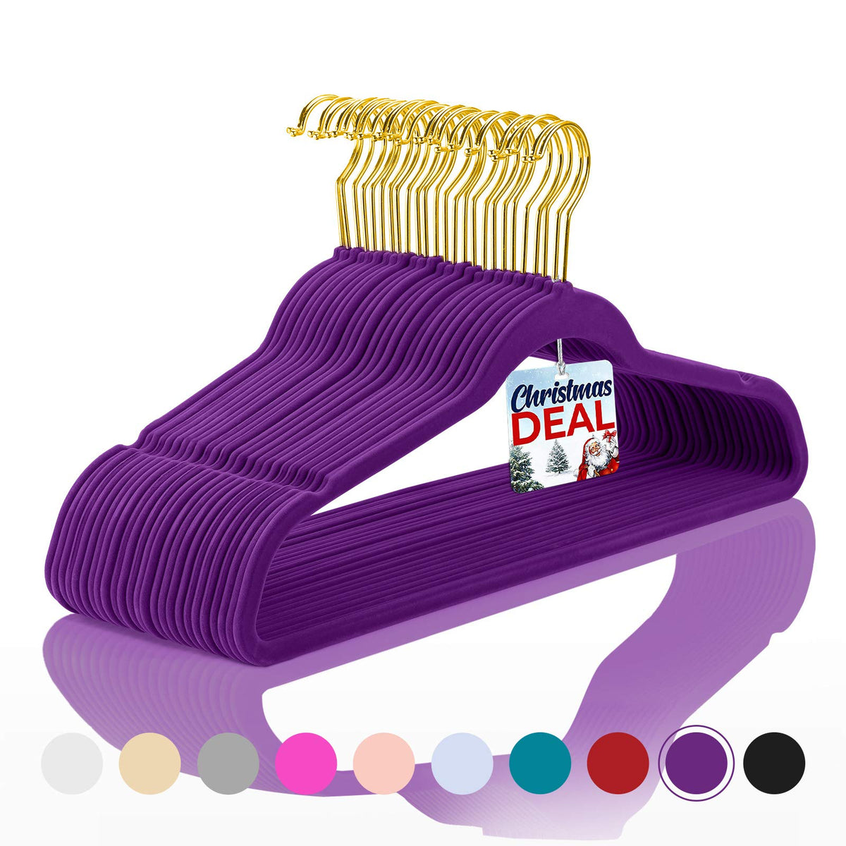 MIZGI Premium Velvet Hangers Pack 60 Pcs Heavyduty - Non Slip Slimline - Velvet Suit Hangers White - Gold Hooks,Space Saving Clothes Hangers