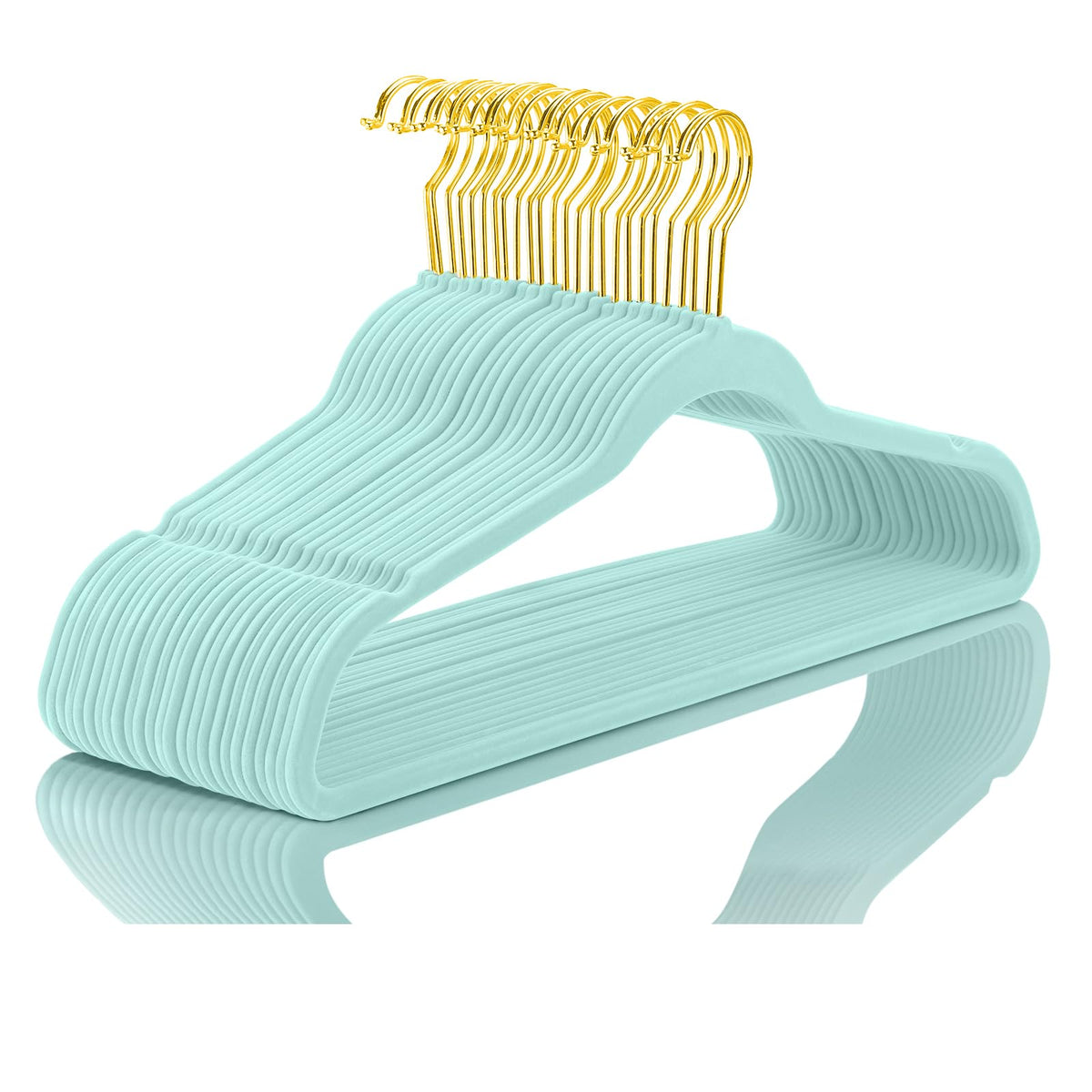 MIZGI Premium Velvet Hangers Pack 60 Pcs Heavyduty - Non Slip Slimline - Velvet Suit Hangers White - Gold Hooks,Space Saving Clothes Hangers
