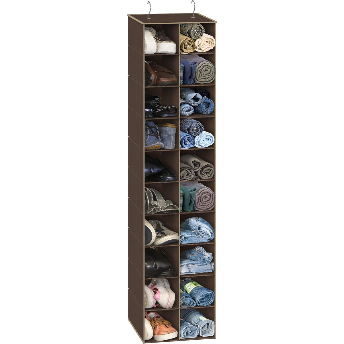Simple Houseware 20 Section Shelves Hanging Shoes Organizer, Gray