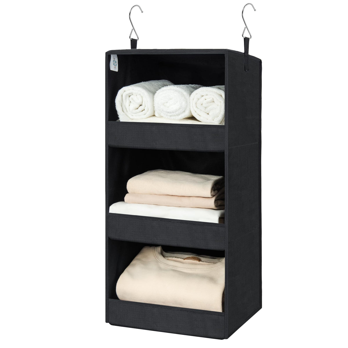 GRANNY SAYS 3-Shelf Hanging Closet Organizer, Foldable Storage, Gray