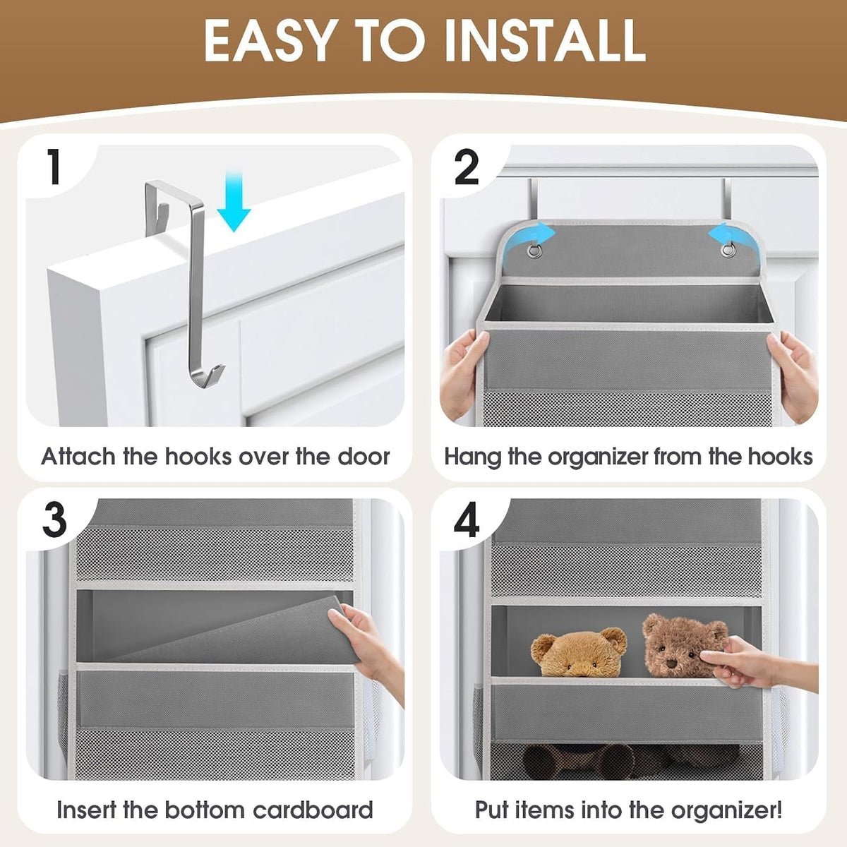 SpaceHacks 1 Pack Over The Door Organizer Hanging Storage Room Organizer