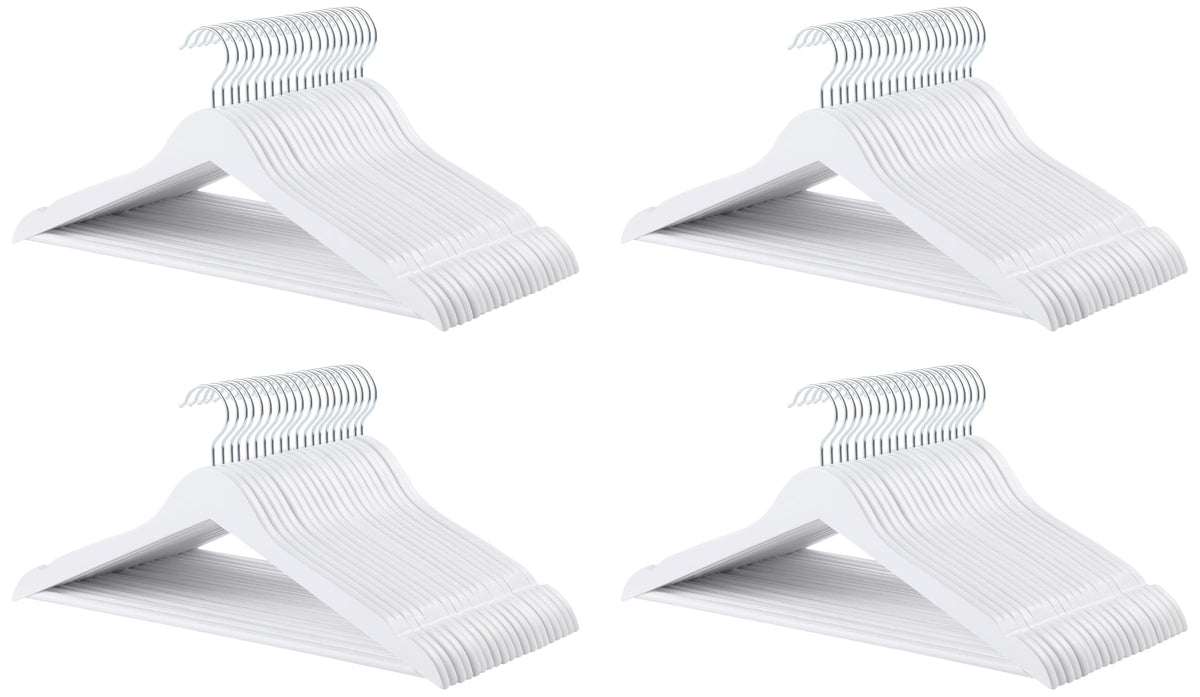 Amazon Basics Wood Suit Clothes Hangers for Closet Organizer, Natural, 20-Pack