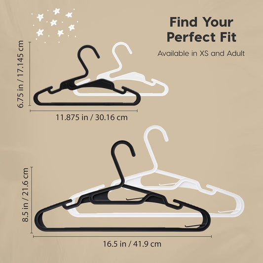 IRIS USA Lightweight Flexible Adult Hangers 50 Pack, Made in USA, White