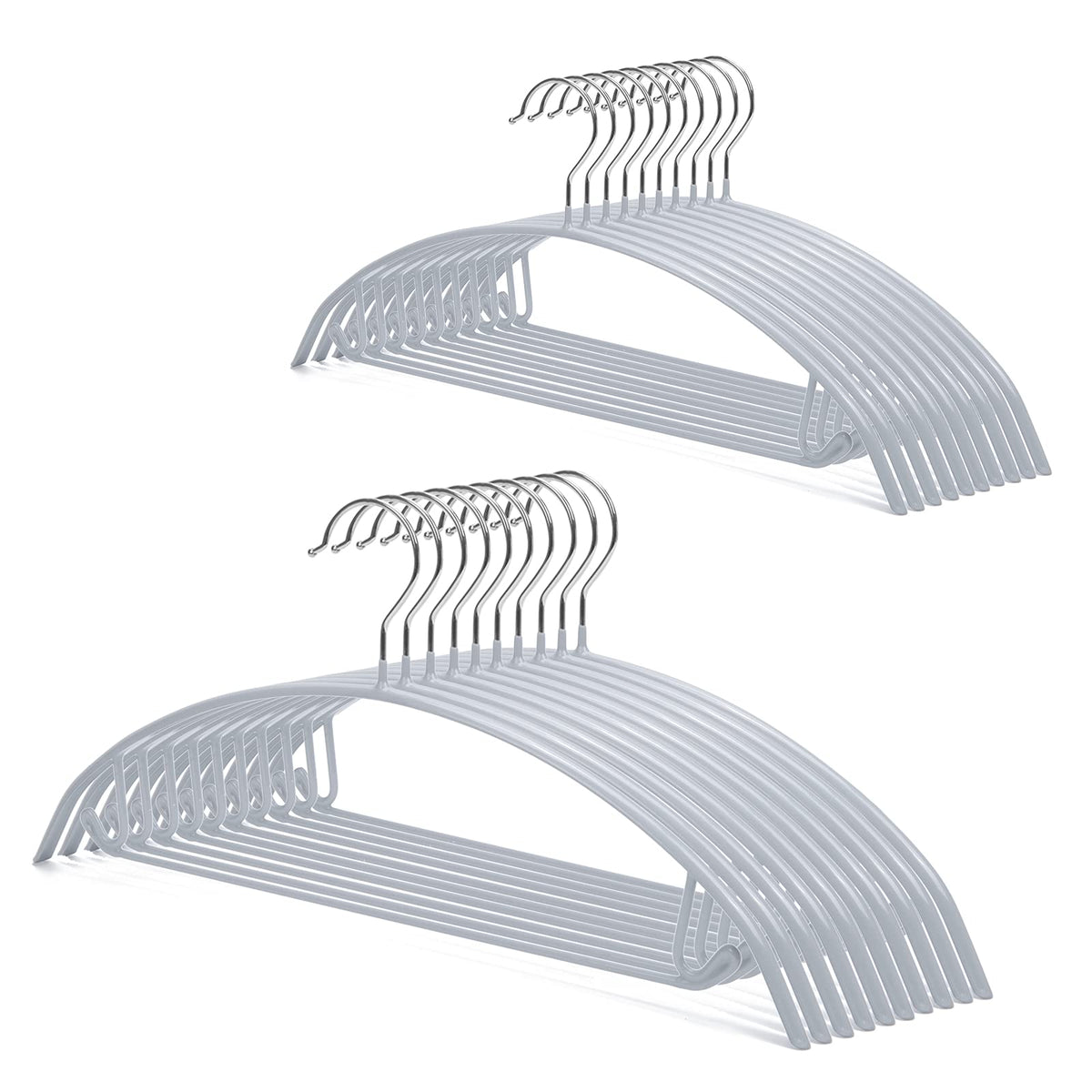Nature Smile Non Slip PVC Coating Sweater Hangers,Dress Suit Coat Hangers,Shoulder Bump Free Golf T Shirts Clothes Hangers (White Color 20 Pack)