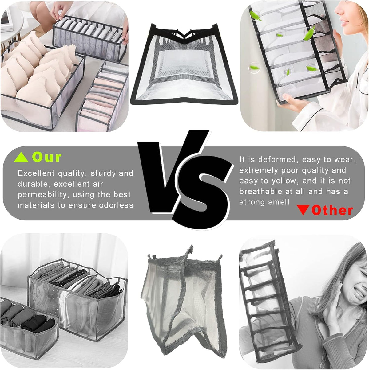 9 Pack Wardrobe Clothes Organizer for Drawers, Underwear Storage Organizer