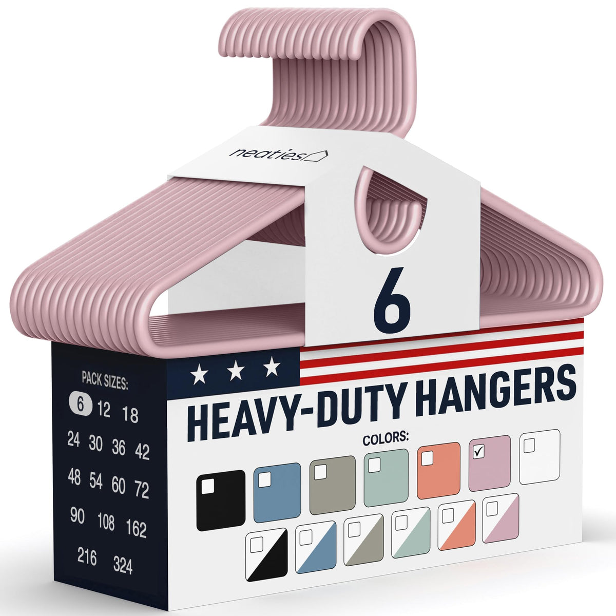 Heavy Duty Clothes Hangers 36 Pack – Made in The USA – 8lb Capacity Plastic Hangers for Adult Clothing – Durable for Pants, Coats, Jackets, or Jeans – White