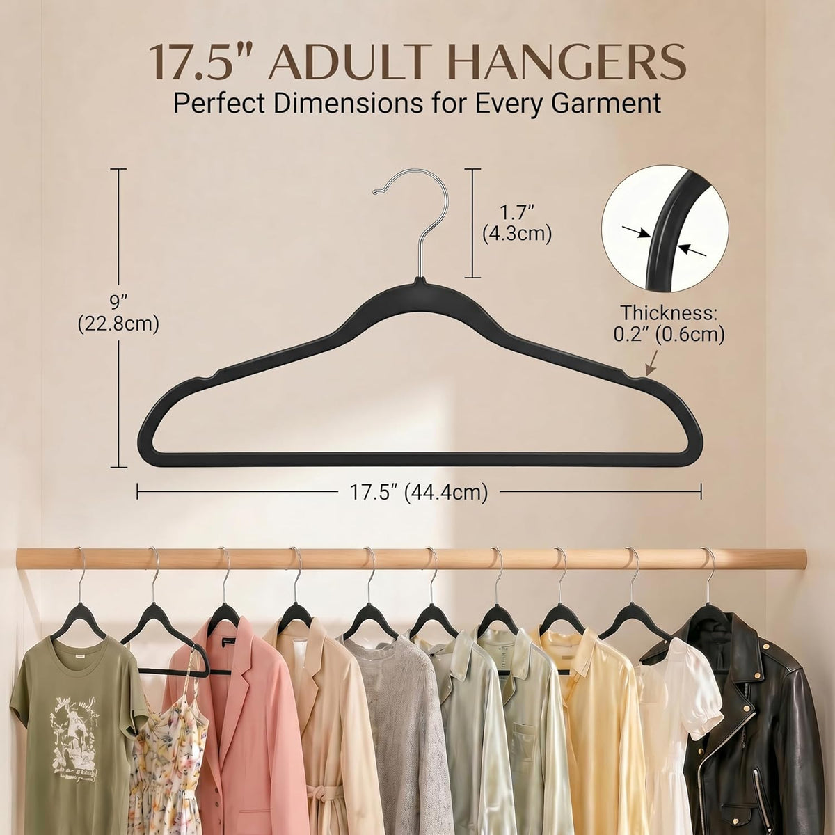 SMARTOR Plastic Hangers 50 Pack, Heavy Duty Plastic Hangers for Clothes
