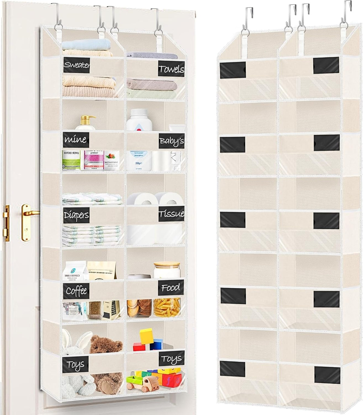 Ofiray-home 5-Tier Over Door Organizer, 10-Compartment Wide Storage Rack