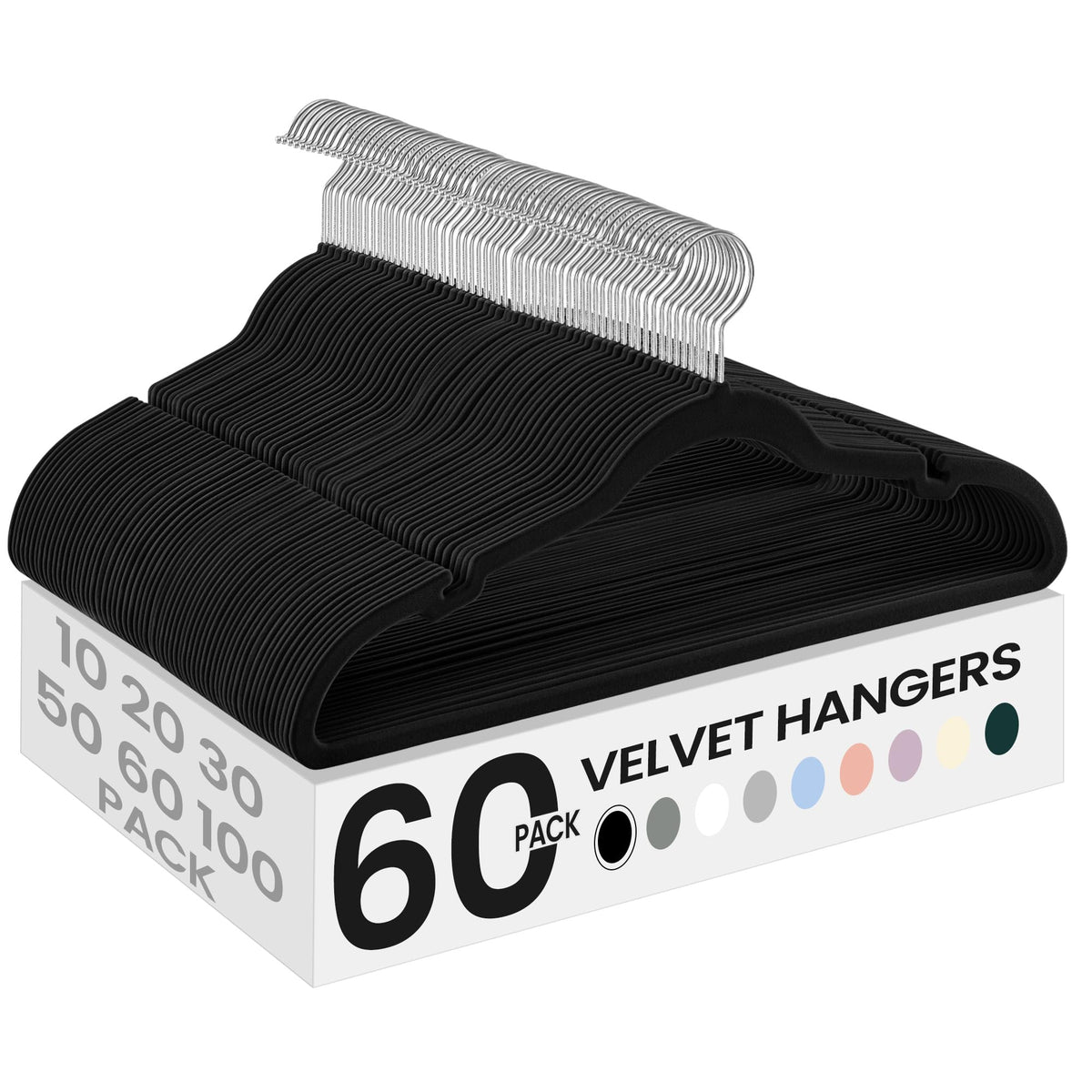 SONGMICS Velvet Hangers 50 Pack, Non-Slip Clothes Hangers, Space-Saving