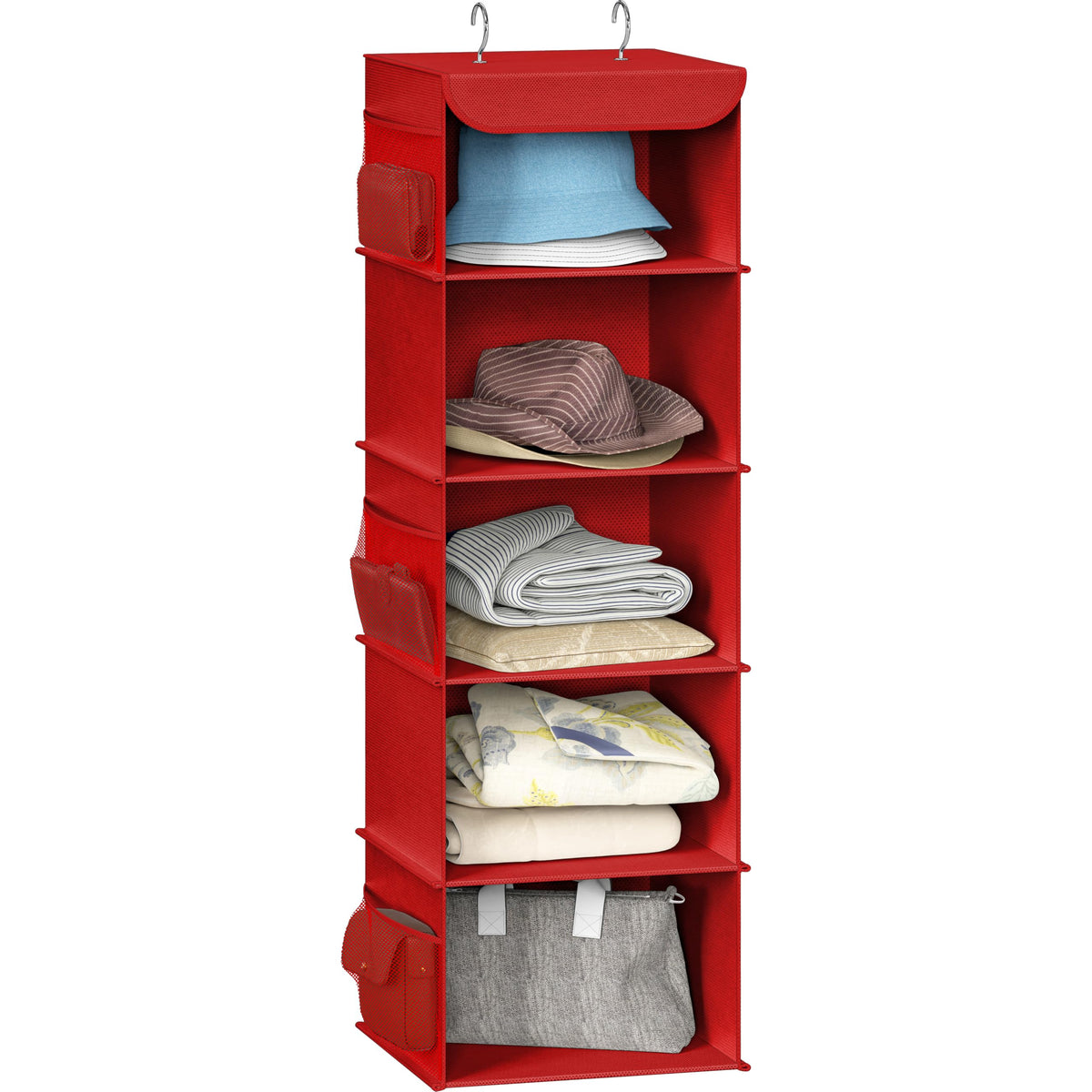Simple Houseware 5 Shelf Hanging Closet Organizer, Gray