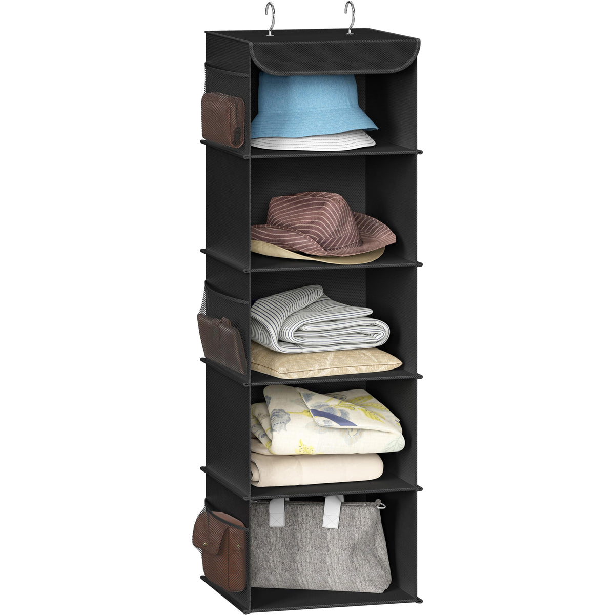 Simple Houseware 5 Shelf Hanging Closet Organizer, Gray