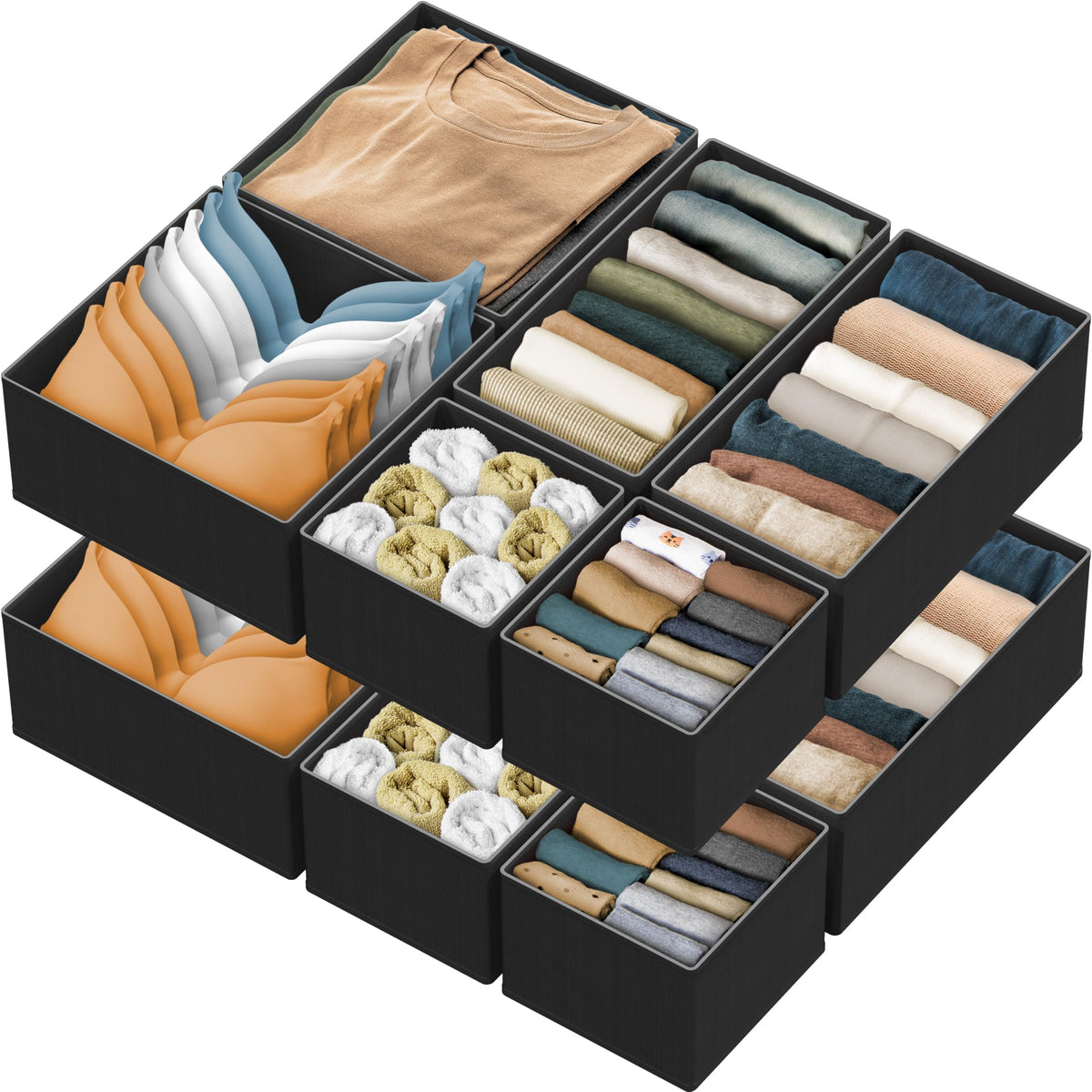 Simple Houseware Underwear Drawer Organizer, Set of 4, Gray