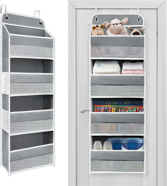 Over the Door Organizer 4 Shelves & 4 Side Pockets, Hanging Door Storage