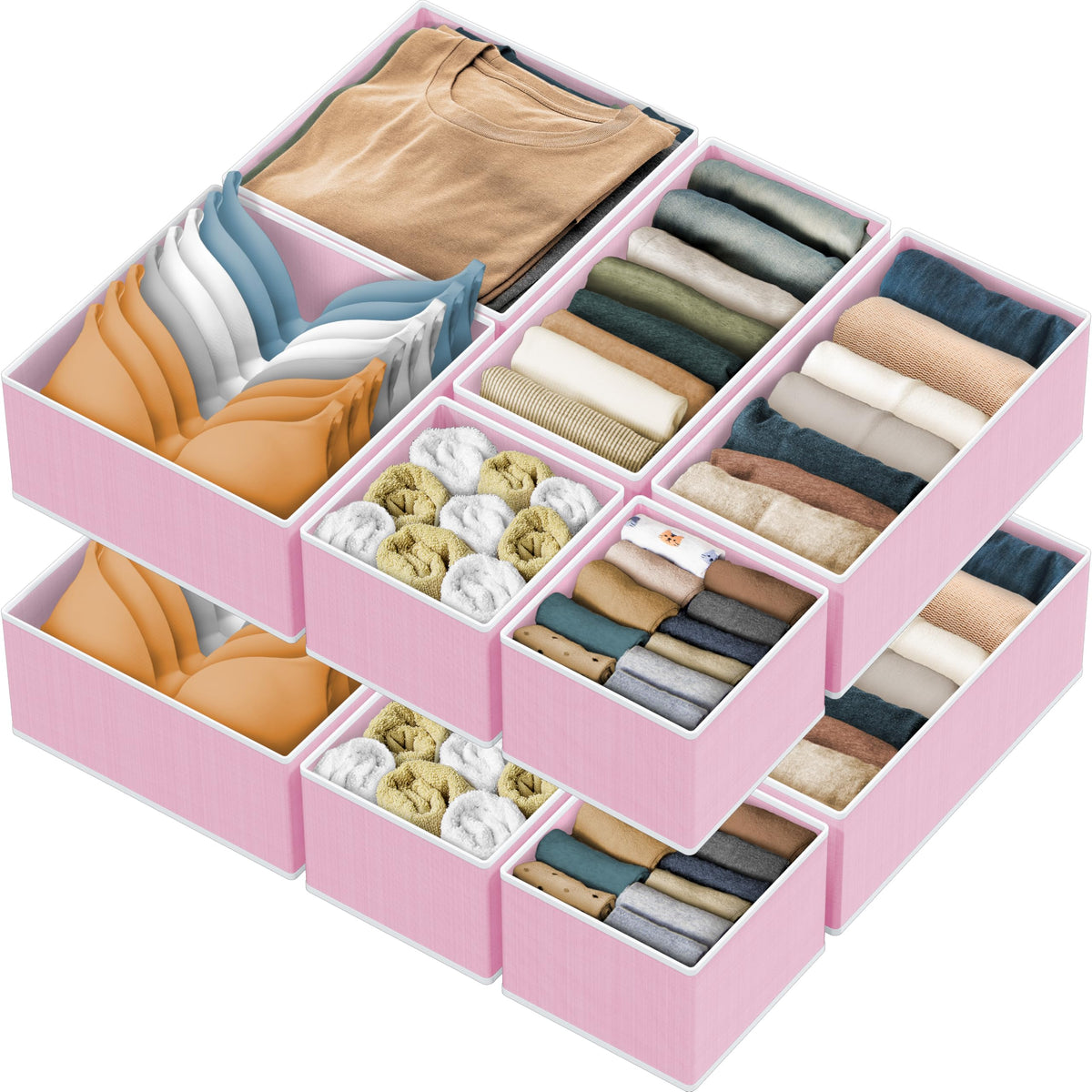 Simple Houseware Underwear Drawer Organizer, Set of 4, Gray
