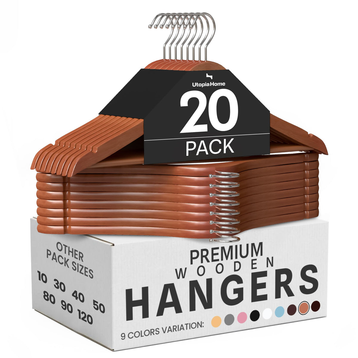 Utopia Home Wooden Hangers 90 Pack – Slim Suit Hangers Natural