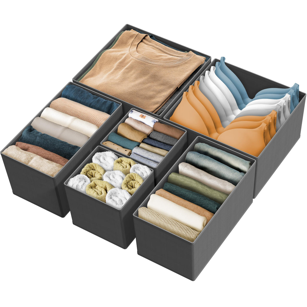 Simple Houseware Underwear Drawer Organizer, Set of 4, Gray