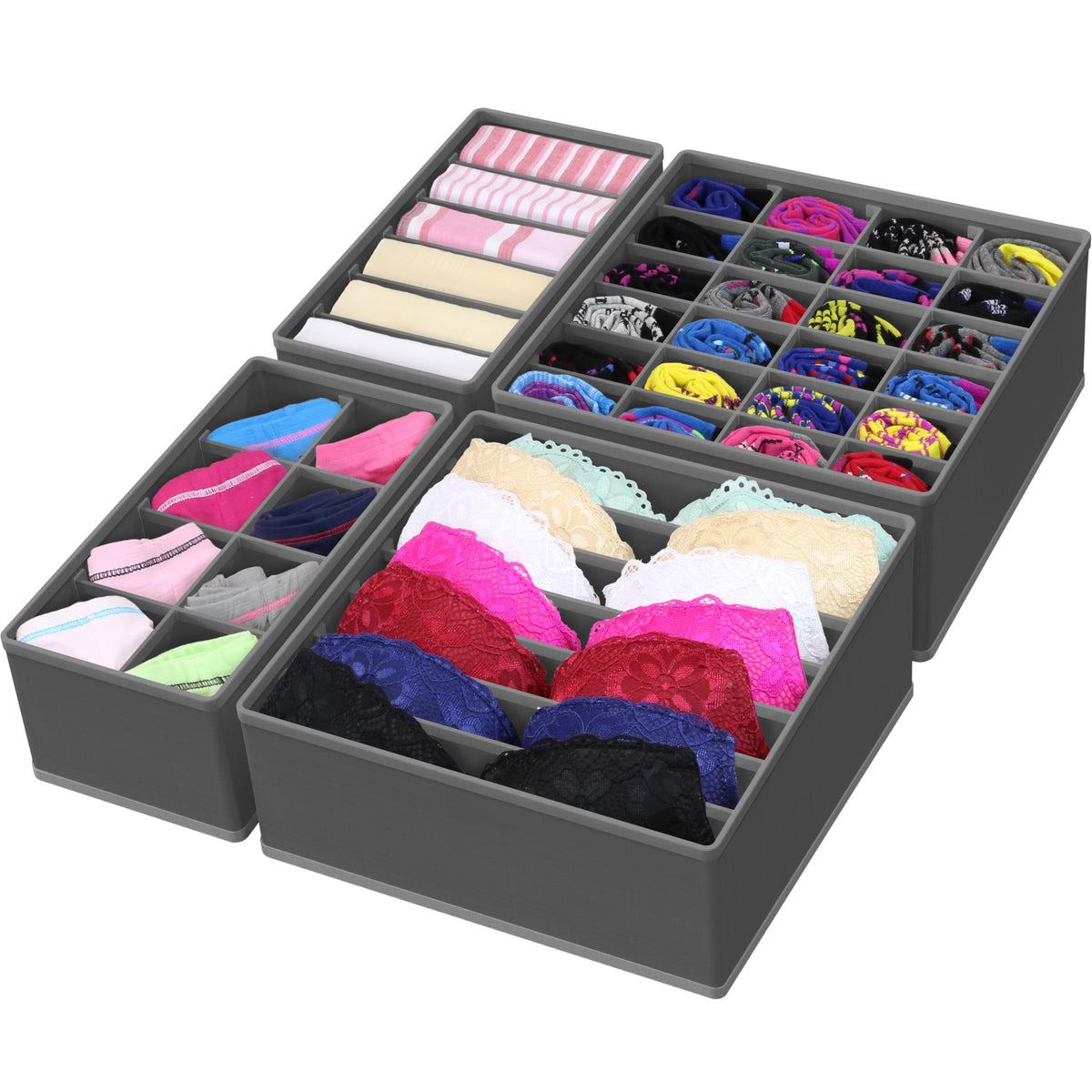 Simple Houseware Closet Underwear Organizer Drawer Divider Assorted 7 pcs