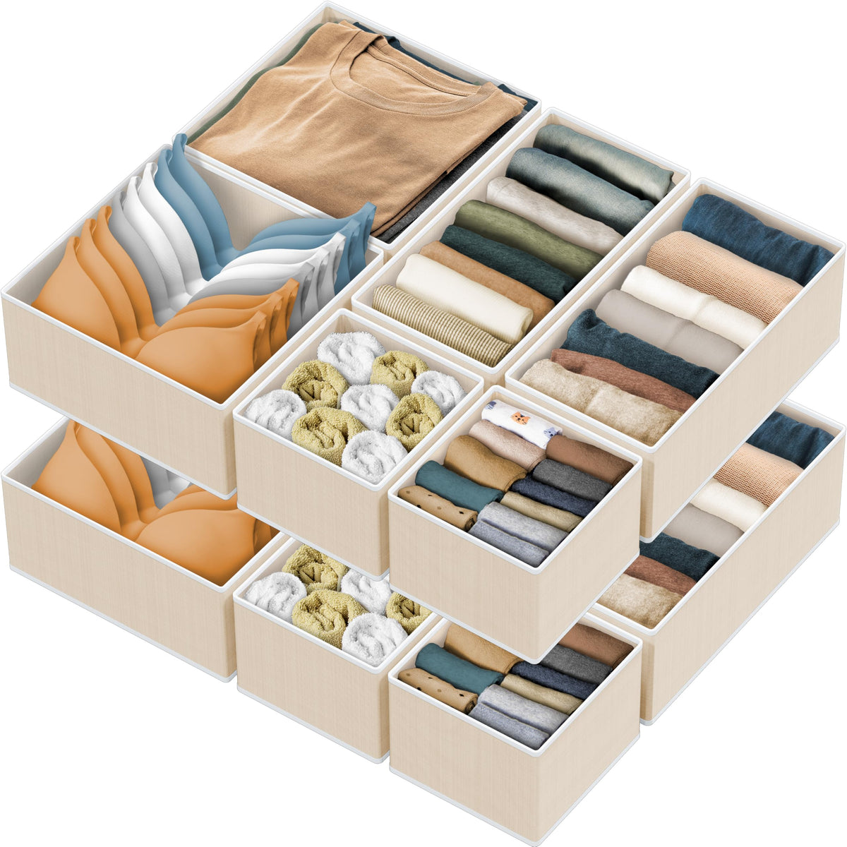 Simple Houseware Underwear Drawer Organizer, Set of 4, Gray