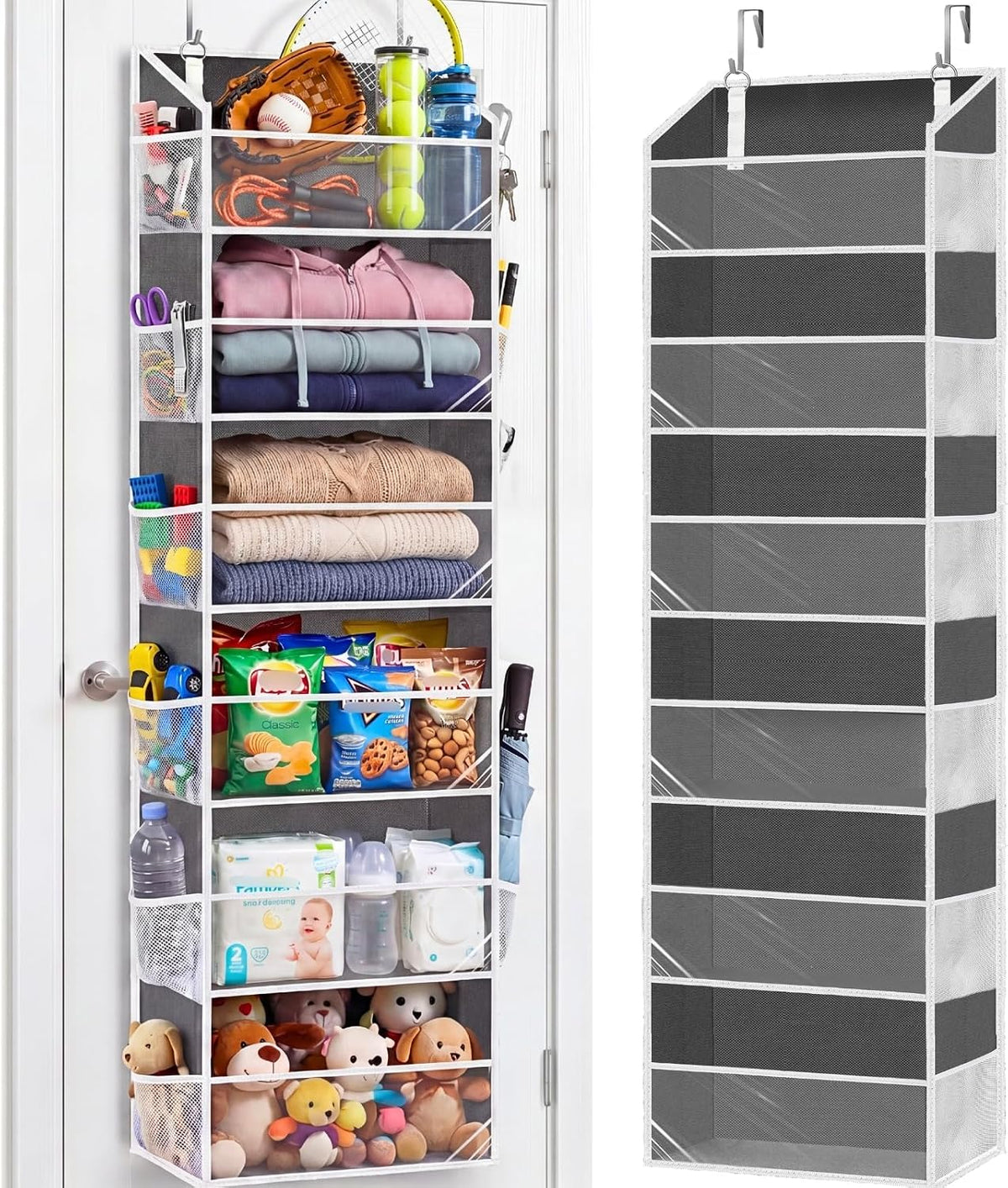 Ofiray-home 5-Tier Over Door Organizer, 10-Compartment Wide Storage Rack
