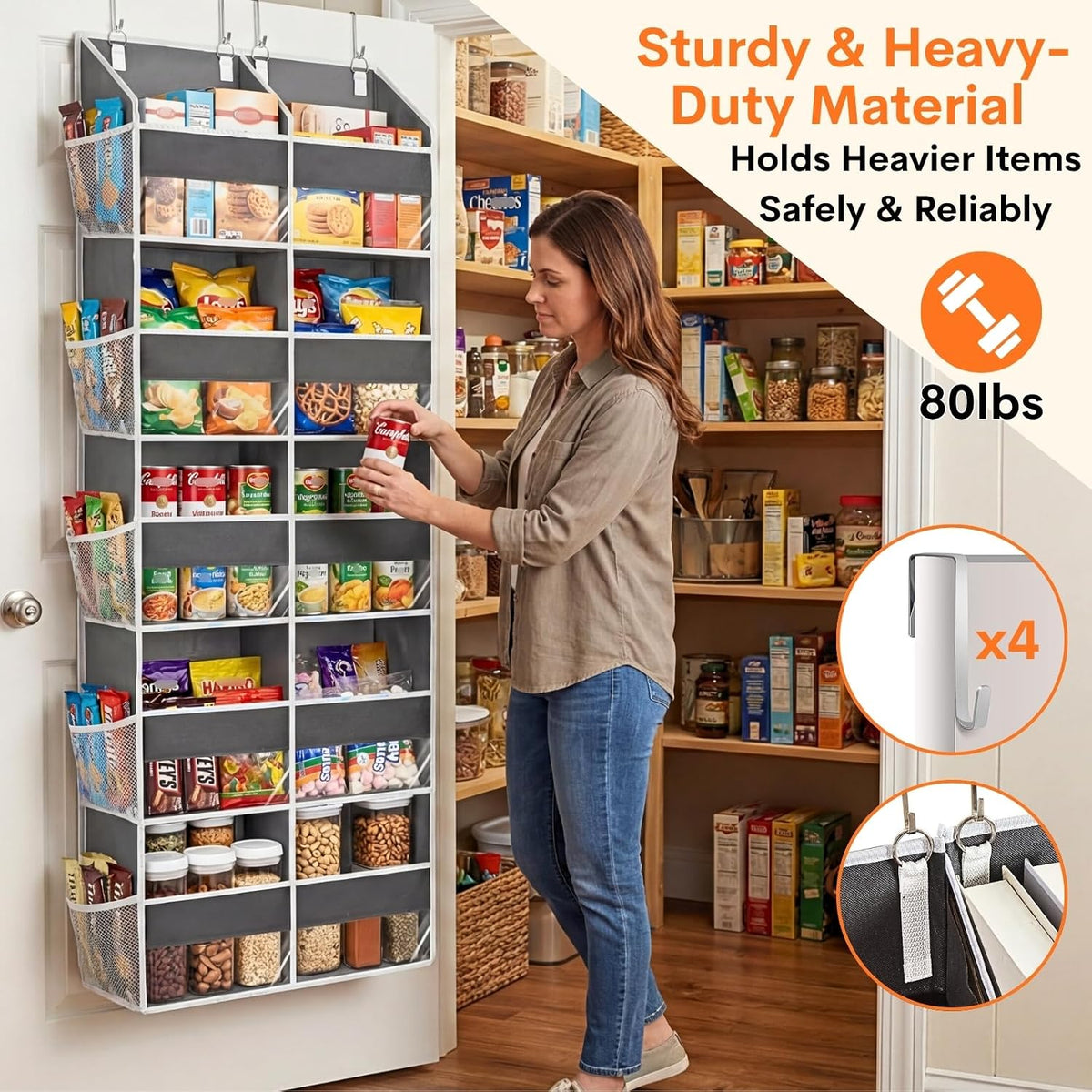 Ofiray-home 5-Tier Over Door Organizer, 10-Compartment Wide Storage Rack