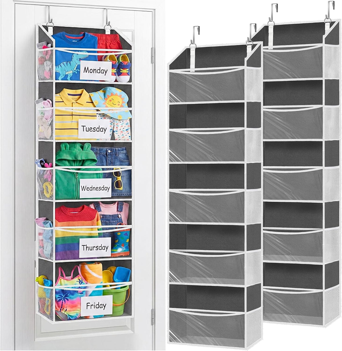 Ofiray-home 5-Tier Over Door Organizer, 10-Compartment Wide Storage Rack