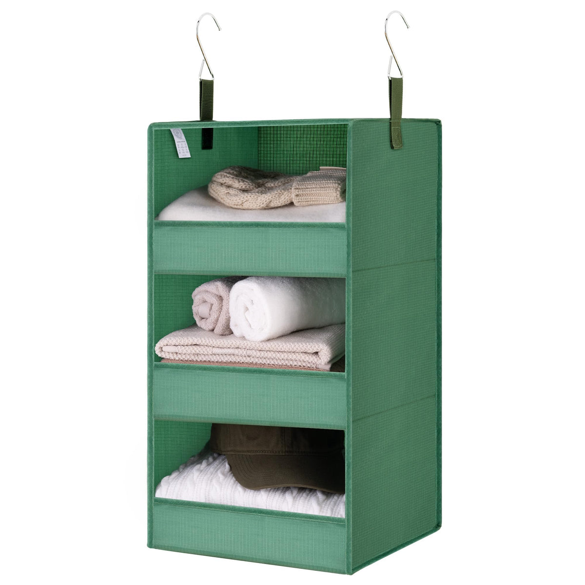 GRANNY SAYS 3-Shelf Hanging Closet Organizer, Foldable Storage, Gray