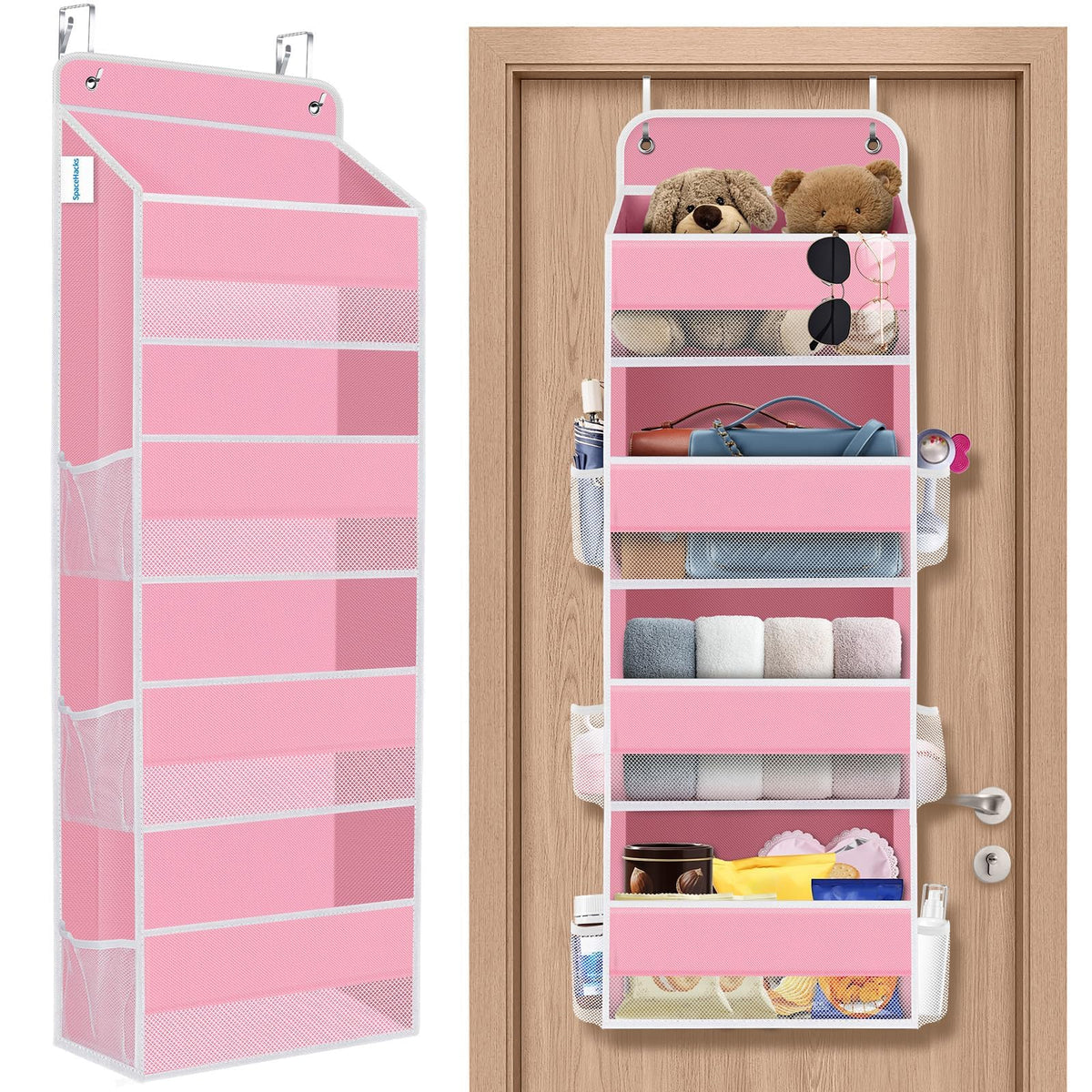 SpaceHacks 1 Pack Over The Door Organizer Hanging Storage Room Organizer
