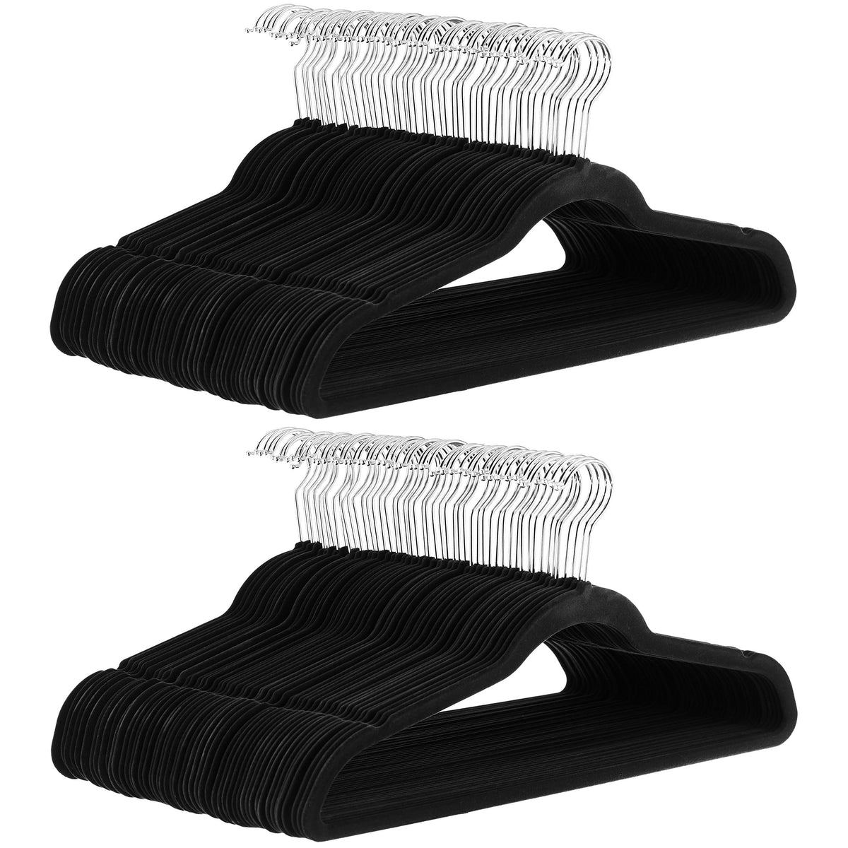 Amazon Basics Slim Velvet Non-Slip Space Saving Suit Clothes Hangers, Sturdy Metal, Gray/Silver, 30-Pack