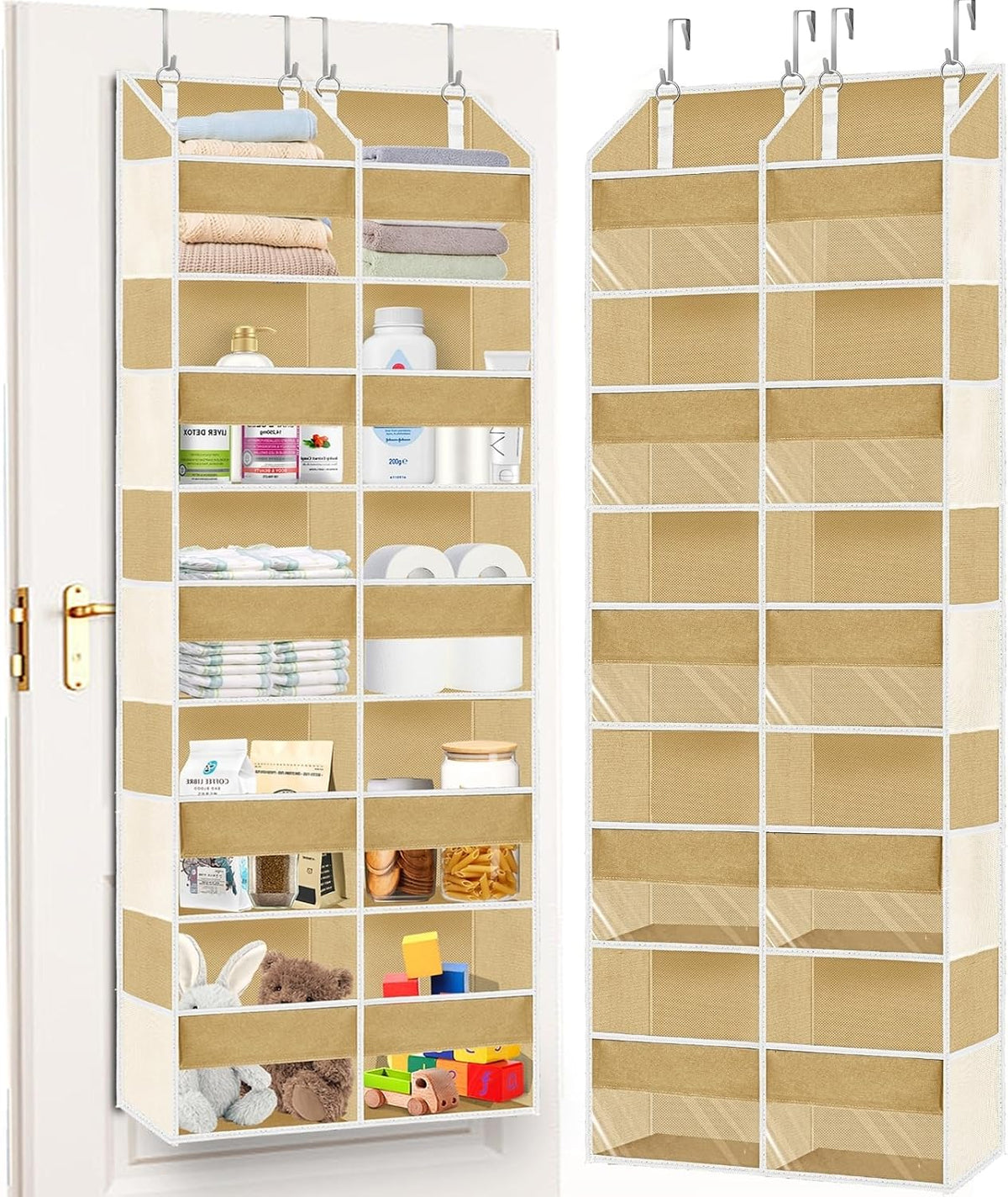 Ofiray-home 5-Tier Over Door Organizer, 10-Compartment Wide Storage Rack