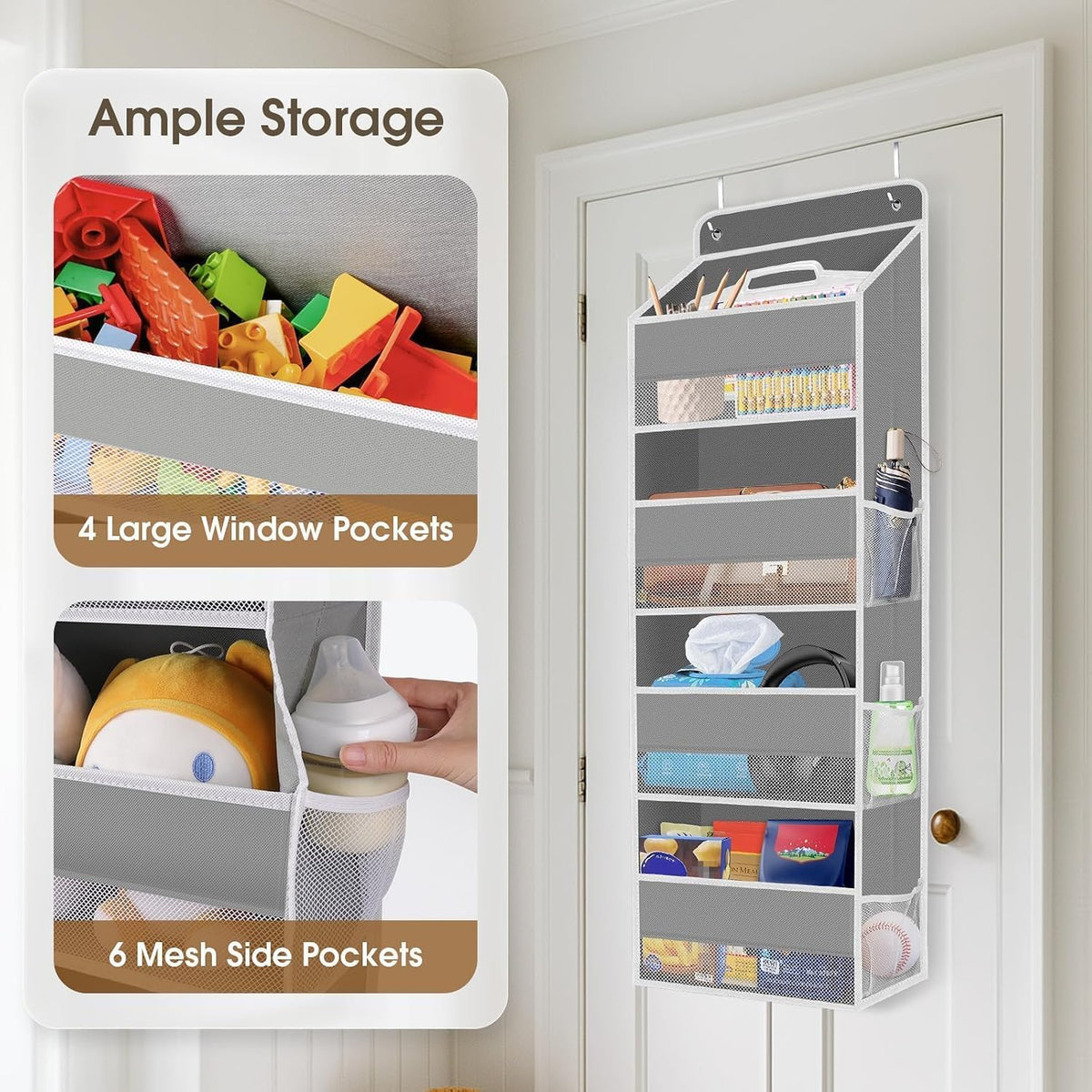 SpaceHacks 1 Pack Over The Door Organizer Hanging Storage Room Organizer