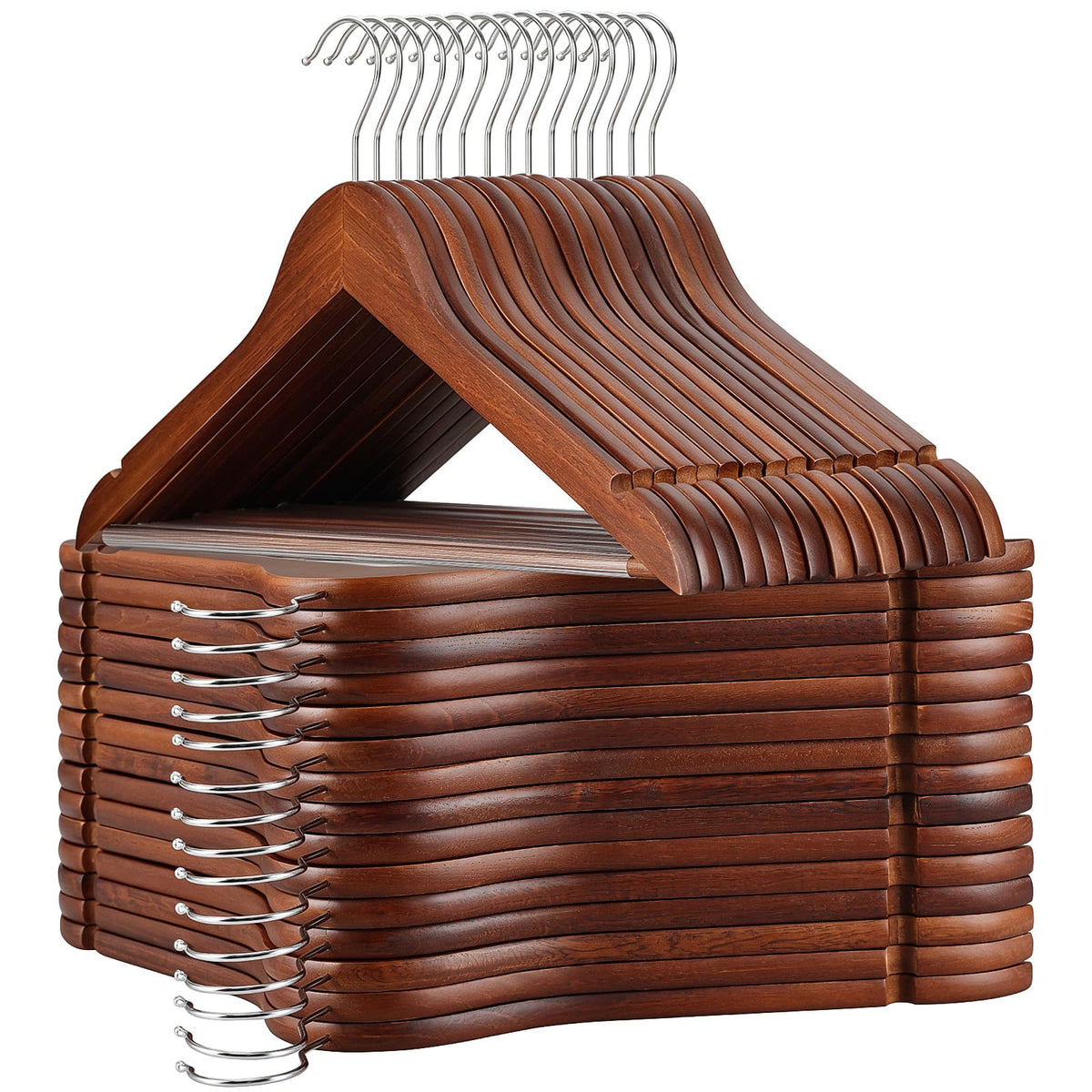 TOPIA HANGER Wooden Hangers 30 Pack, Wood Clothes Hanger Natural