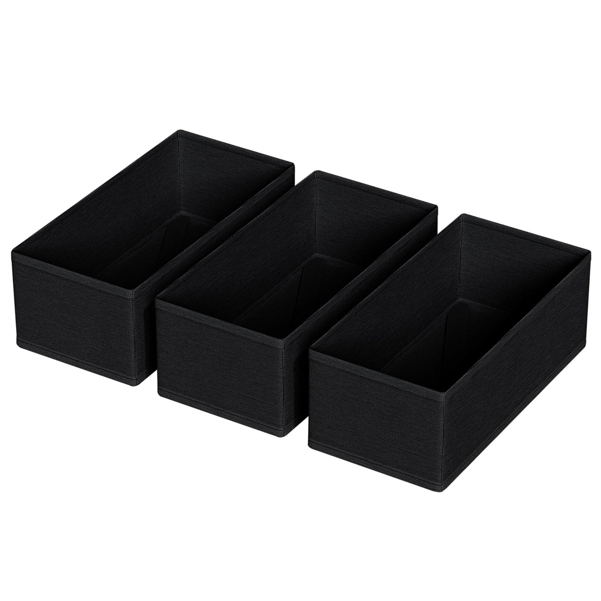 3 PACK Drawer Organizer Clothes，drawer Divider， Dresser Drawer Storage for Sock, Underwear, Bra，Panties，Belt, Tie, Stockings, Leggings & Accessories (Black)