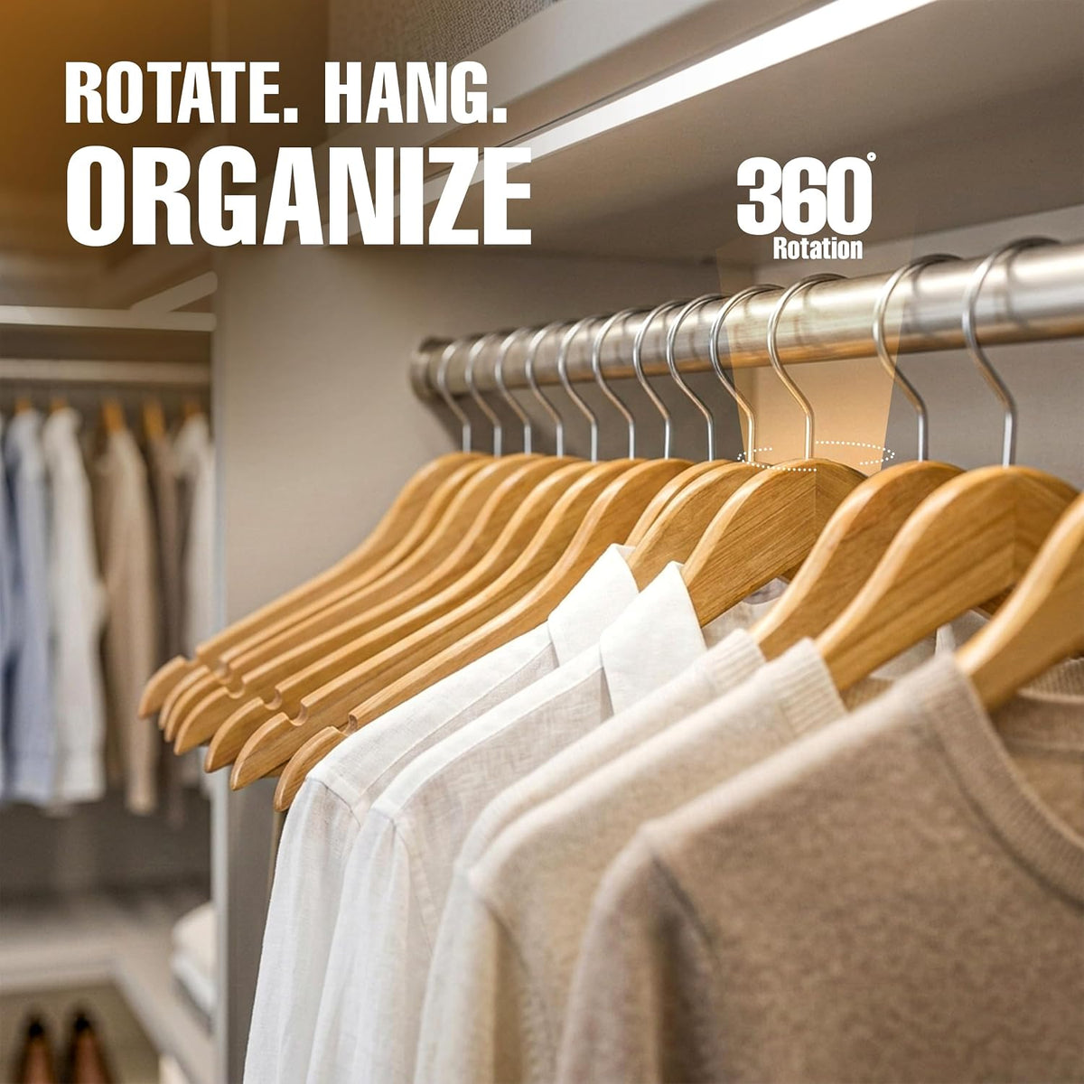 Utopia Home Wooden Hangers 90 Pack – Slim Suit Hangers Natural