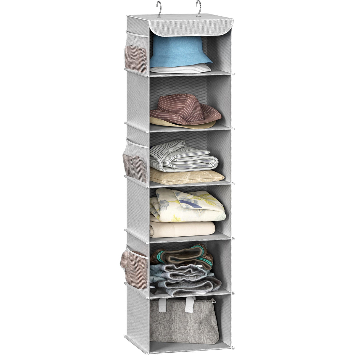 Simple Houseware 5 Shelf Hanging Closet Organizer, Gray