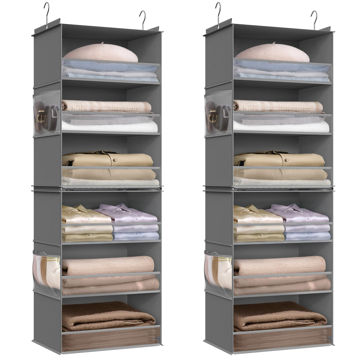 SONGMICS Widended Hanging Closet Organizer and Storage, 6-Tier, Separable