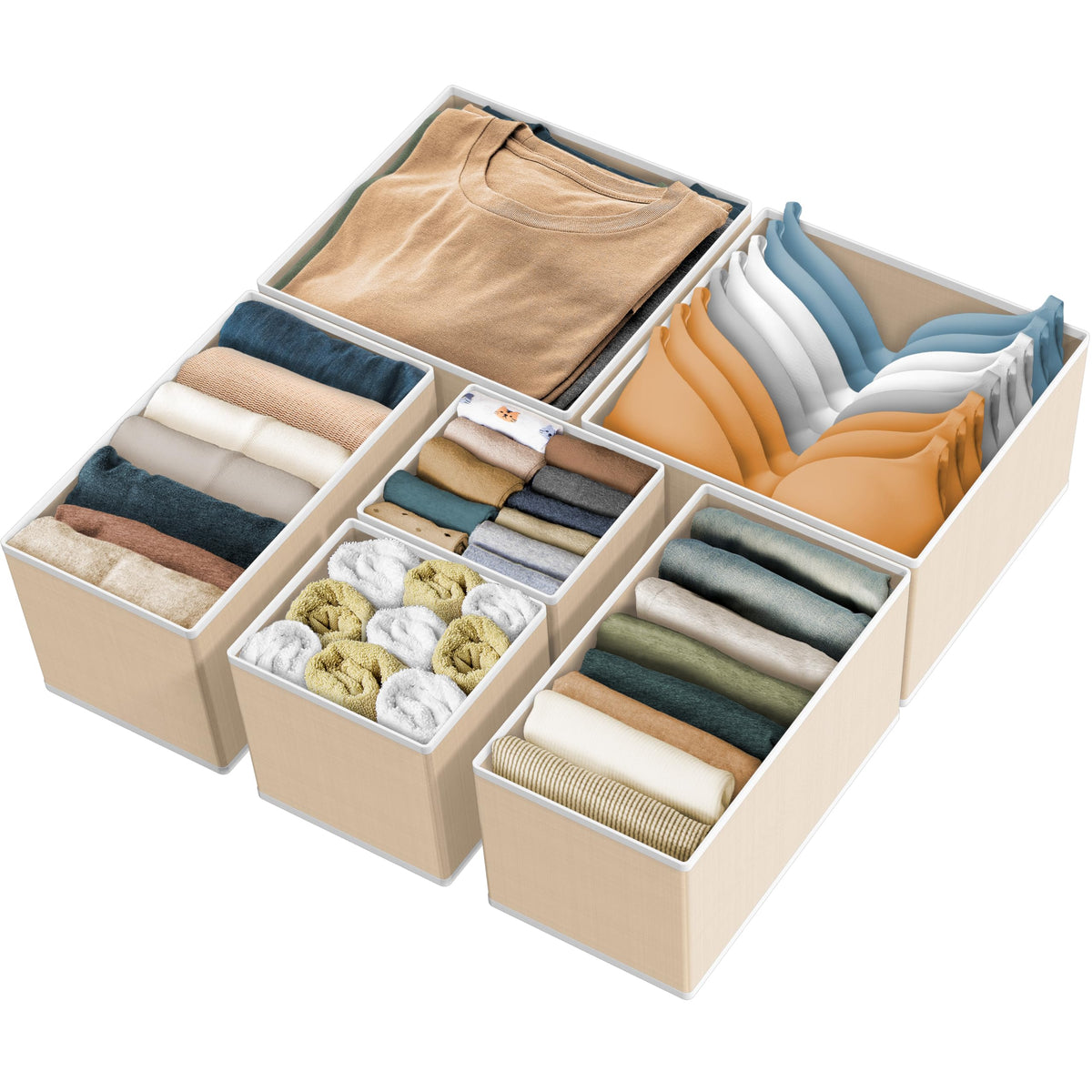 Simple Houseware Underwear Drawer Organizer, Set of 4, Gray