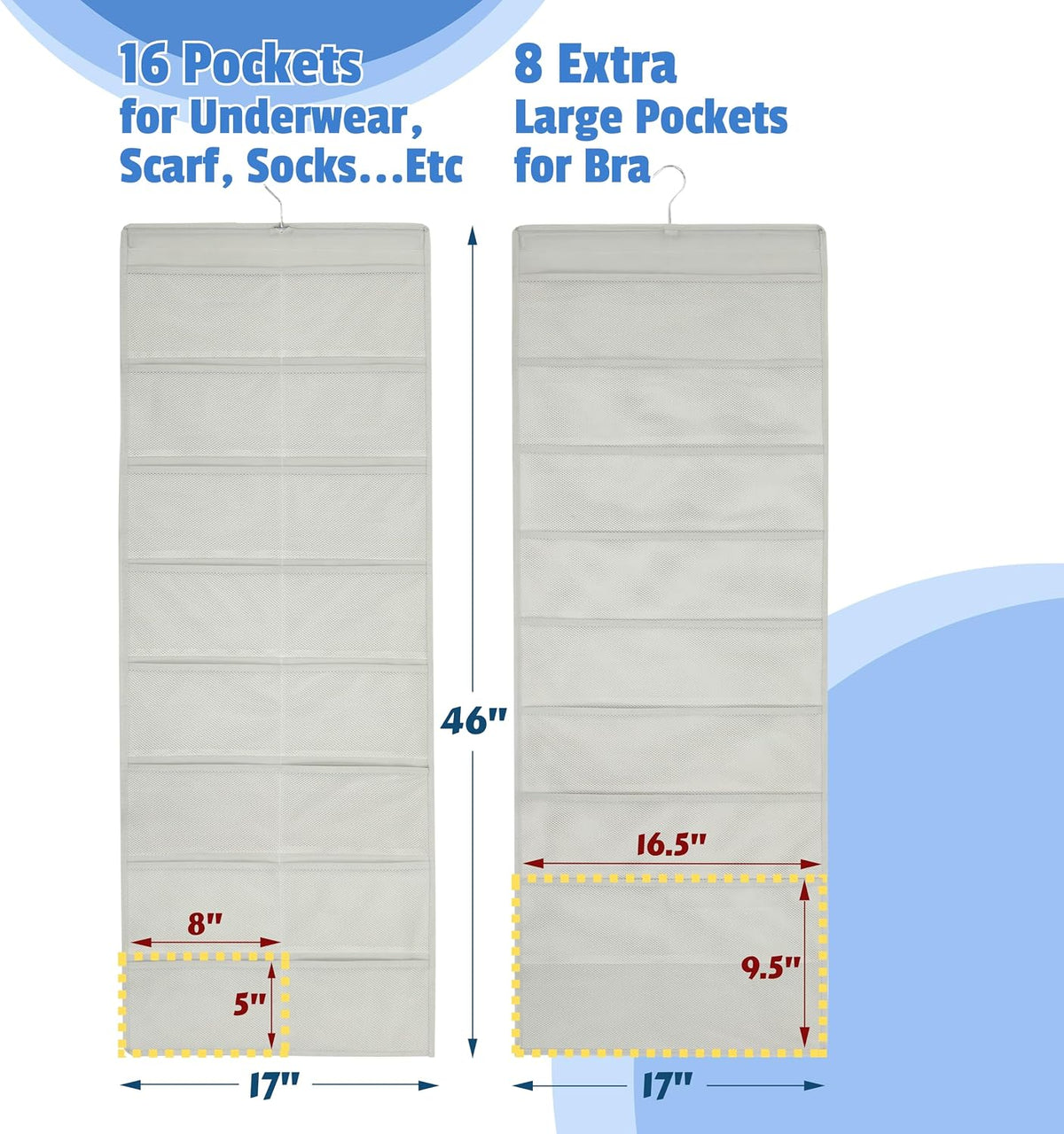 Simple Houseware 24-Pocket Double-Sided Hanging Closet Organizer
