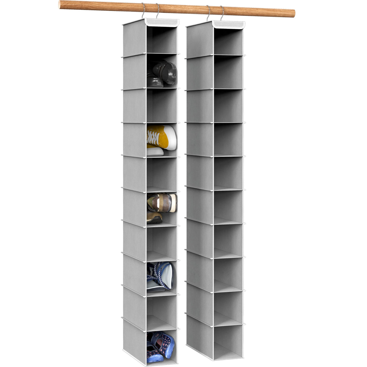 Simple Houseware 10 Shelves Closet Hanging Shoe Organizer, Gray