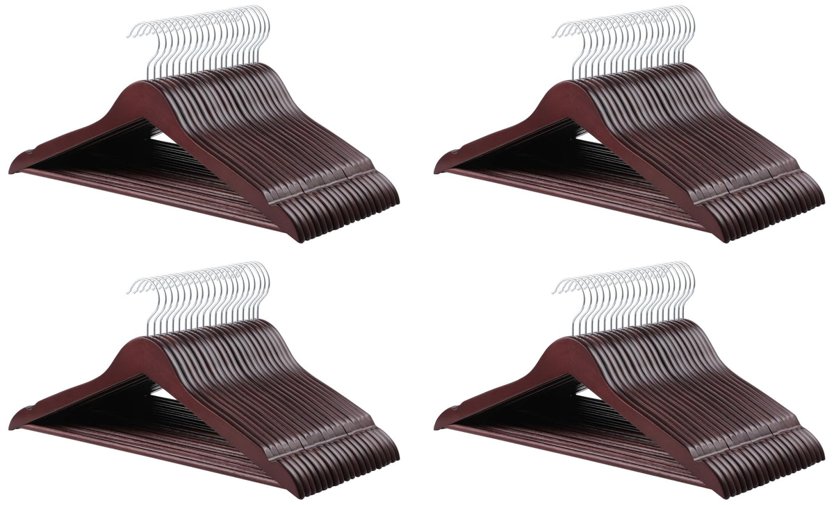 Amazon Basics Wood Suit Clothes Hangers for Closet Organizer, Natural, 20-Pack
