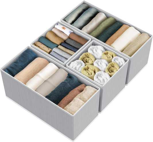 Simple Houseware Underwear Drawer Organizer, Set of 4, Gray