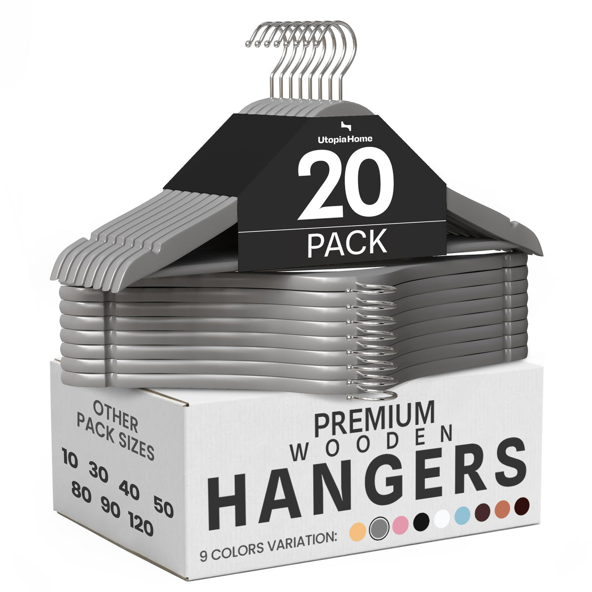 Utopia Home Wooden Hangers 90 Pack – Slim Suit Hangers Natural